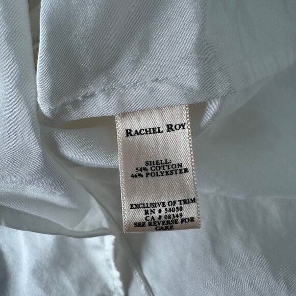 Rachel Ray Victorian Inspired Fitted Blouse Peter Pan Neck Puff Sleeve Minimalis - Picture 15 of 16